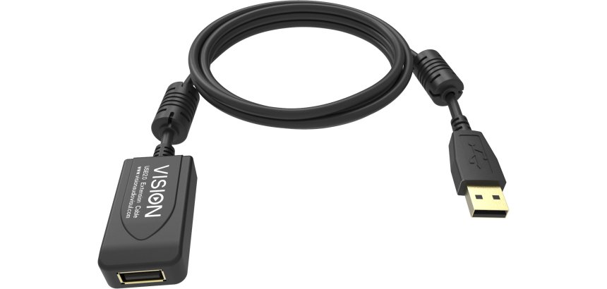 Vision TC 5MUSBEXT+/BL- câble USB USB 2.0 5 m USB A Noir