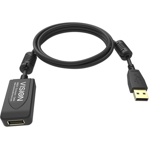 Vision TC 5MUSBEXT+/BL- câble USB USB 2.0 5 m USB A Noir