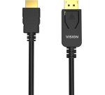 Vision TC 1MDPHDMI/BL câble vidéo et adaptateur 1 m DisplayPort HDMI Type A (Standard) Noir