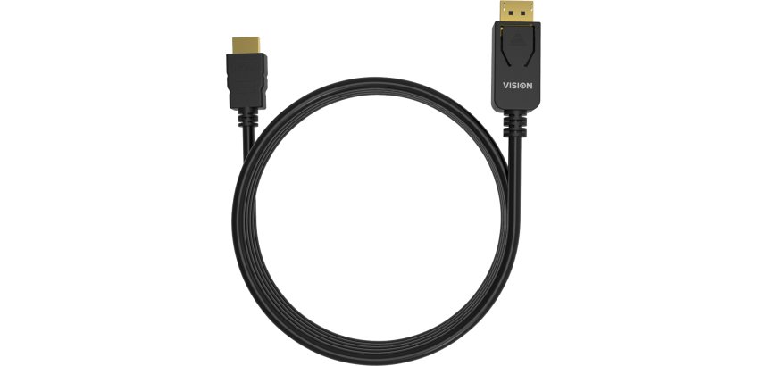 Vision TC 2MDPHDMI/BL câble vidéo et adaptateur 2 m DisplayPort HDMI Type A (Standard) Noir