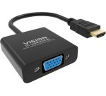 Vision TC-HDMIVGA/BL câble vidéo et adaptateur 0,23 m HDMI Type A (Standard) VGA (D-Sub) Noir
