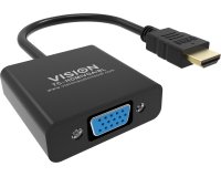 Vision TC-HDMIVGA/BL câble vidéo et adaptateur 0,23 m HDMI Type A (Standard) VGA (D-Sub) Noir