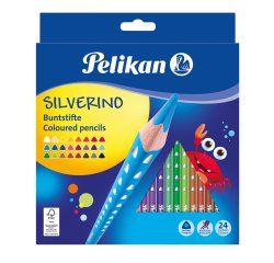 Pelikan 700665 pastello colorato Nero, Blu, Marrone, Verde, Grigio, Azzurro, Verde chiaro, Multicolore, Arancione, Pesca, Rosa, Viola, Rosso, Viola, Bianco, Giallo 24 pz