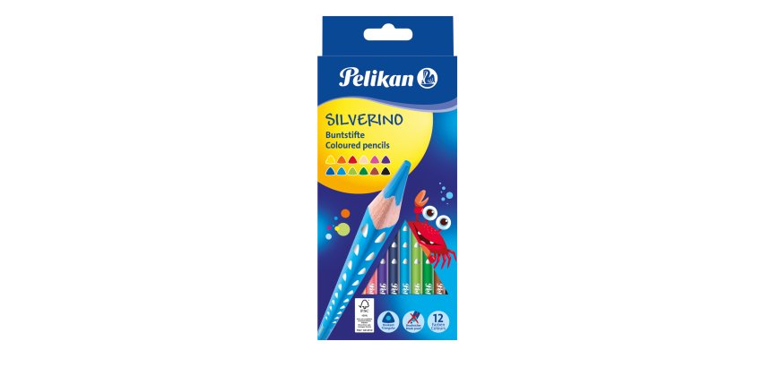 Pelikan 700634 pastello colorato Nero, Blu, Marrone, Verde, Azzurro, Verde chiaro, Arancione, Pesca, Rosa, Rosso, Viola, Giallo 12 pz