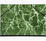 Carton à dessin papier marbré verni avec élastiques 32x45 cm - Pour format A3 - Vert