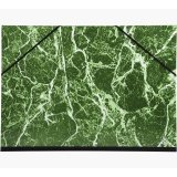 Carton à dessin papier marbré verni avec élastiques 32x45 cm - Pour format A3 - Vert