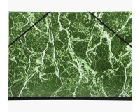 Carton à dessin papier marbré verni avec élastiques 32x45 cm - Pour format A3 - Vert