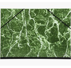 Carton à dessin papier marbré verni avec élastiques 32x45 cm - Pour format A3 - Vert