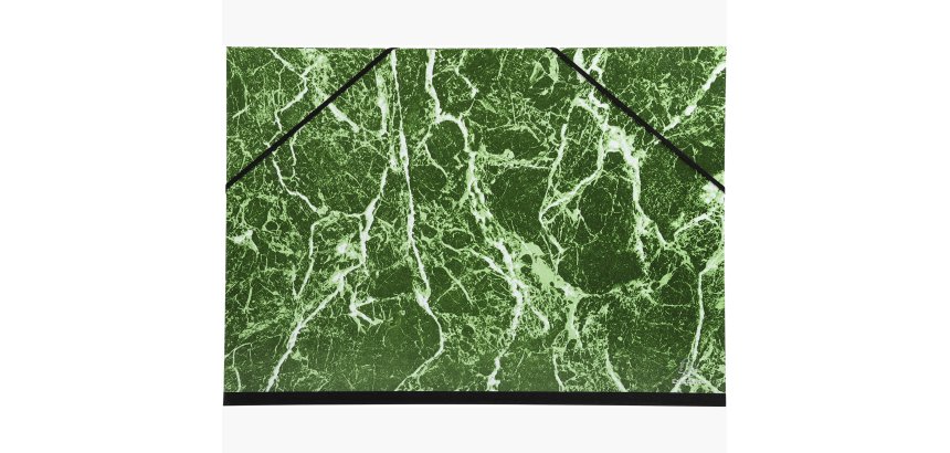 Carton à dessin papier marbré verni avec élastiques 32x45 cm - Pour format A3 - Vert