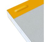 Bloc-notes Oxford perforé orange a4+ petits carreaux 5mm margés 80 feuilles agrafées couverture carte enduite orange