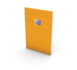 Bloc-notes Oxford perforé orange a4+ petits carreaux 5mm margés 80 feuilles agrafées couverture carte enduite orange