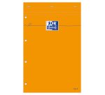 Bloc de bureau Oxford 21 x 31,5 cm agrafé orange - ligné jaune - 80 feuilles