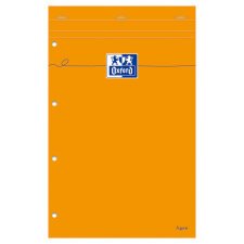 Bloc de bureau Oxford 21 x 31,5 cm agrafé orange - ligné jaune - 80 feuilles