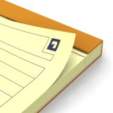 Bloc de bureau Oxford 21 x 31,5 cm agrafé orange - ligné jaune - 80 feuilles