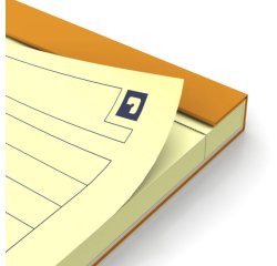Bloc de bureau Oxford 21 x 31,5 cm agrafé orange - ligné jaune - 80 feuilles