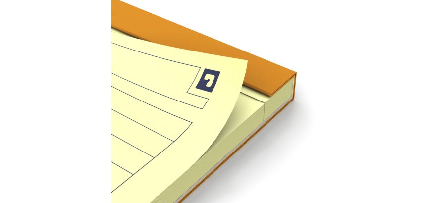 Bloc de bureau Oxford 21 x 31,5 cm agrafé orange - ligné jaune - 80 feuilles