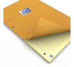 Bloc de bureau Oxford 21 x 31,5 cm agrafé orange - ligné jaune - 80 feuilles