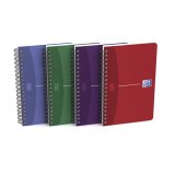 Carnet Oxford office essentials 11x17cm petits carreaux 5mm 180 pages reliure spirale couverture carte coloris assortis