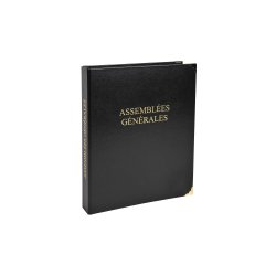 Reliure registre 32x26cm 4 anneaux avec recharge de 100 feuillets - Assemblées générales - Noir