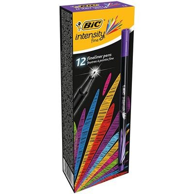 Intensity Stylo Feutre d'écriture Pointe Fine et Corps Noir Verni - Violet intense