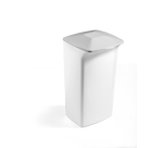 Poubelle plastique carrée Durabin Square 40 litres - L36 x H59 x P32 cm - Blanc