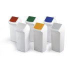 Poubelle plastique carrée Durabin Square 40 litres - L36 x H59 x P32 cm - Blanc