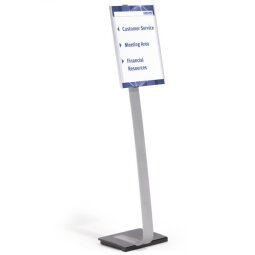 Stand Infosign A3 portrait ou paysage sur pied - Hauteur max : 125 cm - Argent métallisé