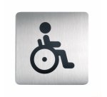 Plaque de porte PMR - 150x150mm - Acier Brossé