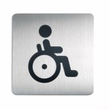 Plaque de porte PMR - 150x150mm - Acier Brossé