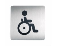 Plaque de porte ou signalétique - Personne Handicapée - 150x150mm - Acier Brossé