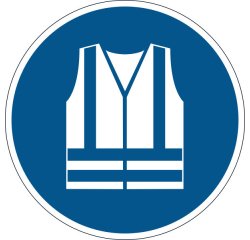 Sticker sol durable gilet securite obligatoire reflechissant antiderapant resiste abrasion dechirures diametre 43cm bleu