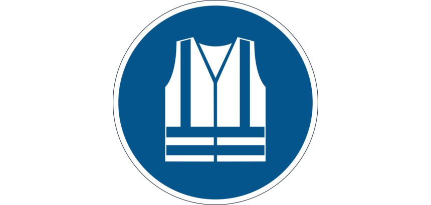 Sticker sol durable gilet securite obligatoire reflechissant antiderapant resiste abrasion dechirures diametre 43cm bleu