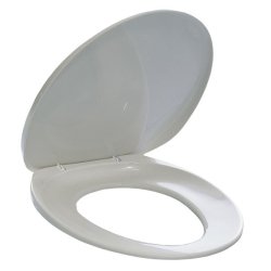 Abattant WC universel en polypropylène Blanc - L390 x H40 x P450 mm