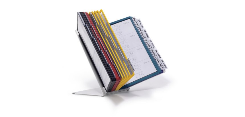 Chevalet - Porte-Documents A4 - Métal et Polypropylène  - 30 inserts