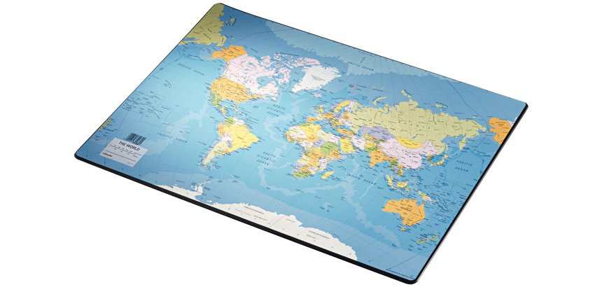 Sous-main en plastique, 'Carte du monde'