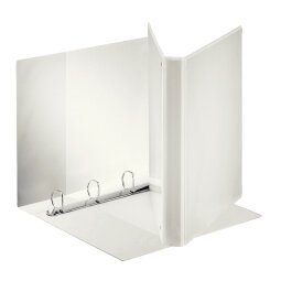 Classeur 4 anneaux cartonné Esselte personnalisable A4 maxi - Dos 3,5 cm blanc