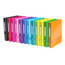 Classeur 4 anneaux cartonné Elba School Life A4 maxi - Dos 4 cm couleurs assorties aléatoires