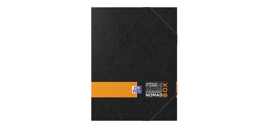 Boîte classement oxford nomad box étudiant carte lustrée 500g 250x330mm dos 25mm coloris assortis