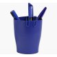 Pot à crayons ECO en polystyrène, Bleu - Dimensions : L8 x H9,5 x P6 cm