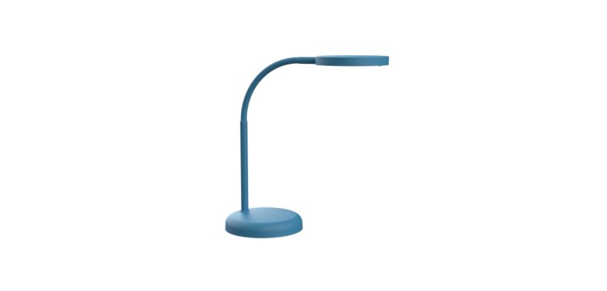 Luminaire bureau led mauljoy hauteur 33,5cm bras 35,8cm    tete diametre 11,8cm coloris  bleu