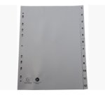 Intercalaires imprimes numeriques exacompta          polypropylene a4 12positiones /numerique gris