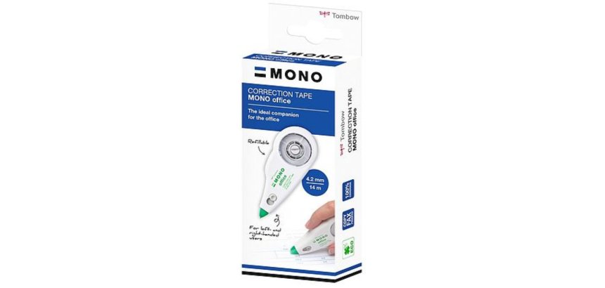 Roller correcteur tombow mono office rechargeable frontal   4,2mmx14m boite carton