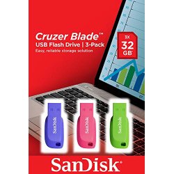 <p>Sandisk USB key Cruzer Blade 32 GB Usb 2.0 (Usb-A) Blue, Green, Pink</p>