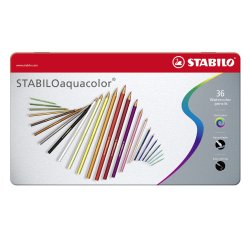 STABILO Matita colorata acquarellabile - STABILOaquacolor - Scatola in Metallo da 36 - Colori assortiti