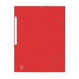 Chemise 3 rabats et élastique EUROFOLIO en carte grainée 5/10e, 450g.Pour format A4. Coloris rouge