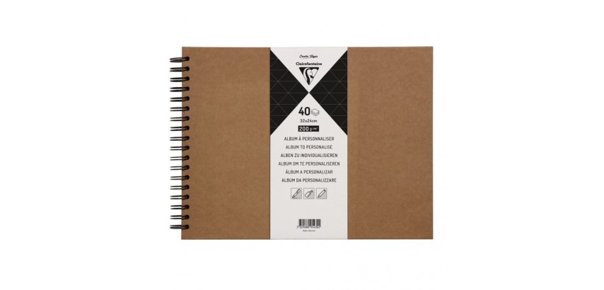 Album à personnaliser de 40 feuilles 200g/m2 au format 32x24cm - Kraft