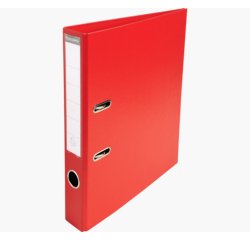 Classeur levier exacompta carton recouvert pvc a4 32x29cm dos 5cm étiquette porte-étiquette coloris rouge