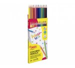 Crayon couleur jovi woodless triangulaire mine resistante  haut pouvoir couvrant inodore couleurs vives etui 12 unites
