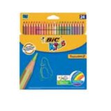 Tropicolors Crayons de Couleur - Couleurs Assorties, Fabriqués Sans Bois - Etui de 24