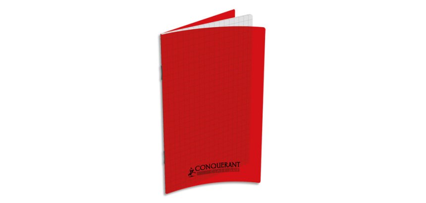 Carnet Conquerant Classique Agrafe 90X140 96P 90G Q5/5 Polypro Rouge